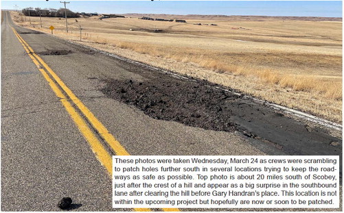Highway 13 South – “The Road To Nowhere”  Actually Leads To Scobey; But It’s Gone To Hell . . .