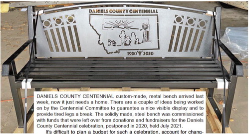 DANIELS COUNTY CENTENNIAL custom-made, metal ….