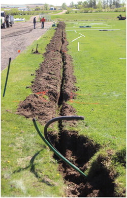 TRENCHING AT SCOBEY’S PLAINSMEN FIELD ….