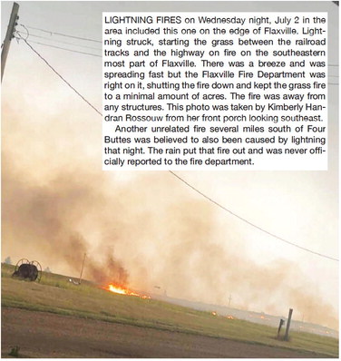 LIGHTNING FIRES on Wednesday night, ….