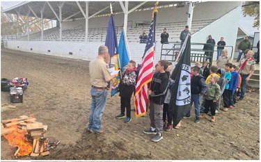 Boy Scouts & Cub  Scouts Hold Flag  Retirement Ceremony  At Fairgrounds