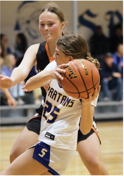 SCOBEY’S TENLEY ALLESTAD (with ball) ….