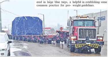 Heavy Haul Turbine Loads Slow  Traffic Through Scobey